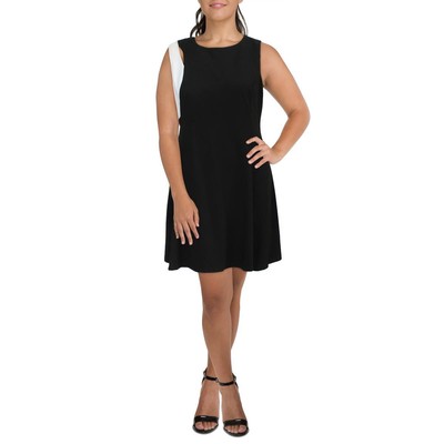 

Женское черно-белое короткое платье с цветными блоками DKNY  BHFO 3411, Black/ivory