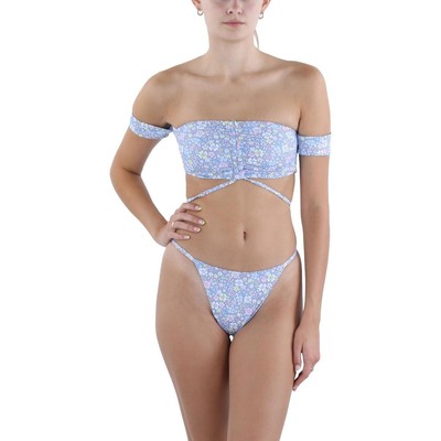 Трусики бикини Frankies, женский купальник-бикини Jagger Blue с цветочным принтом, M BHFO 9338