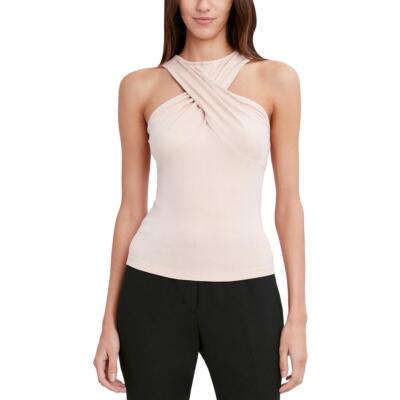 BCBGMAXAZRIA Женская повседневная блузка с круглым вырезом и безрукавкой BHFO 3215