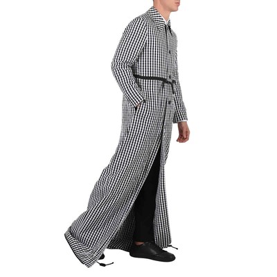 Pre-owned Burberry Men's Black Pattern Gingham Technical Wool Loop-back Car Coat, Brand In Multicolor