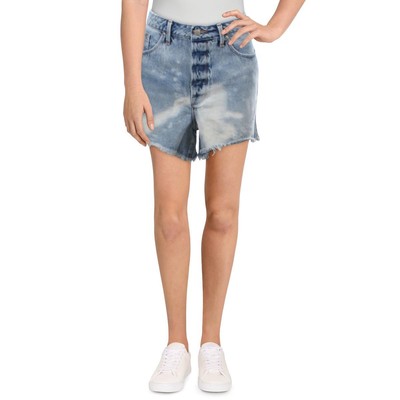 

Синие женские короткие шорты с потертостями Good American  BHFO 1682, Синий, GBS79RC