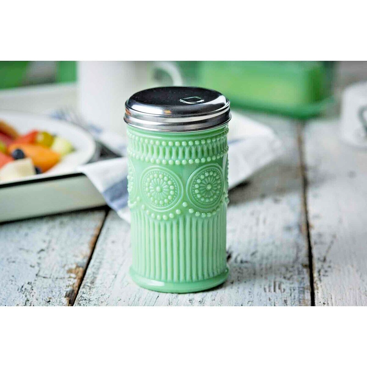 TableCraft Jadeite Green Glass Sugar Dispenser / Pourer Pricetronic