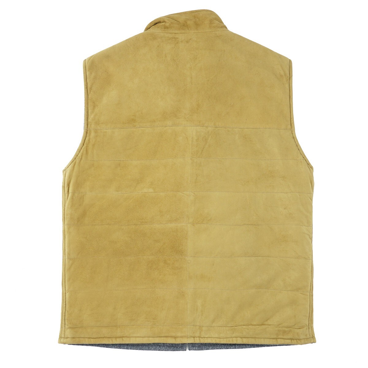 Pre-owned Manto 'luca' Reversible Lambskin Suede Leather And Wool-cashmere Vest M (eu 50) In Green