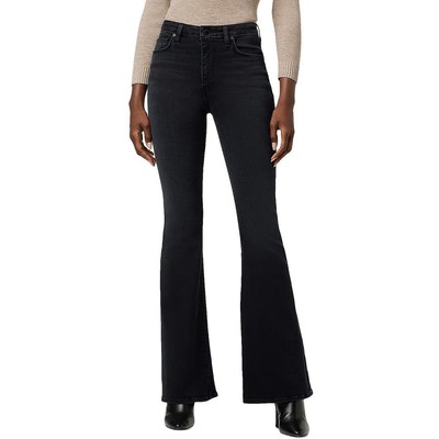 Джинсы-клеш Hudson Womens Holly Black с высокой посадкой, облегающие джинсы-клеш 30 BHFO 7990