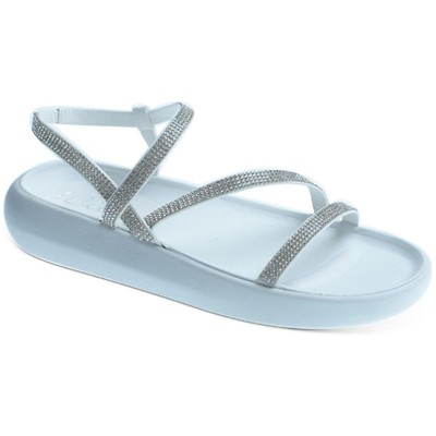 Дикая пара женских босоножек Prudence White Slide, размер 10, средний (B, M) BHFO 6306