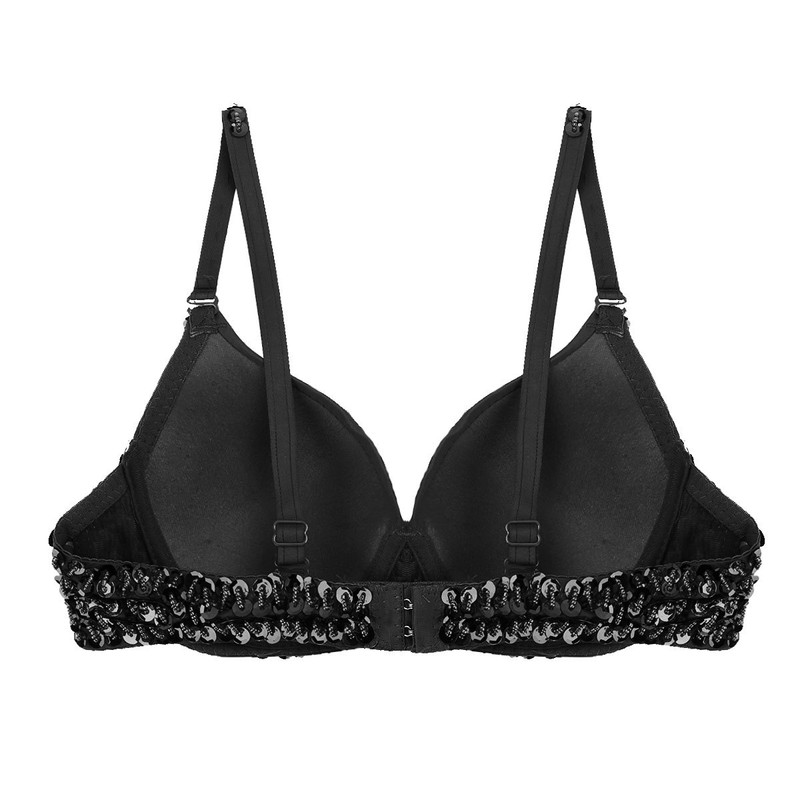 Women Sequin Bra Sparkle Shiny Glitter Bralet Bra Top for