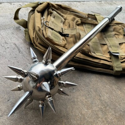 Medieval Spiked Ball Mace Silver Morning Star Morgenstern 30''