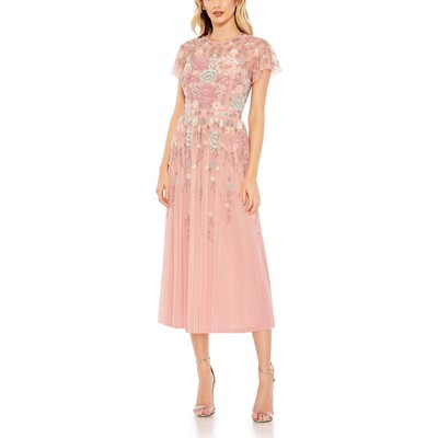 Женское вечернее платье Mac Duggal с розовыми украшениями, 14 BHFO 0768