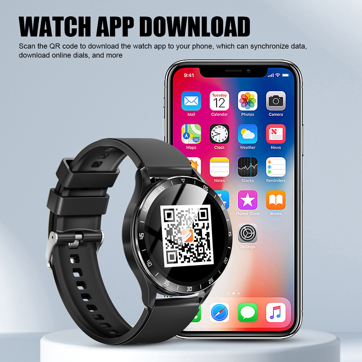 Smart Watch with Earbuds Men Smartwatch 2 in 1 Wireless Headset For iOS Android