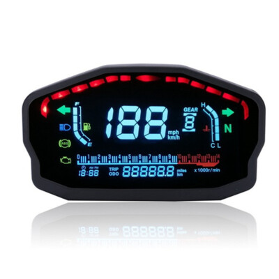 Motorcycle LED LCD Speedometer Digital Odometer Trip Meter Speed Display Bike