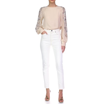 

Женская нарядная блузка с длинными рукавами и пайетками Halston Allie BHFO 9240, Cream