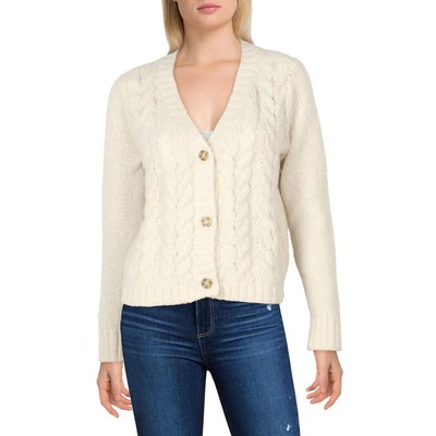 Vero Moda Womens Ivory V-Neck Cable Knit Cardigan Sweater Top S BHFO 8549