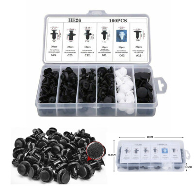 100x Retainer Clips Body Bumper Rivet Retainer Trim Molding Push Pin Clips kit