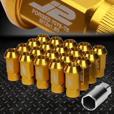 J2 ENGINEERING 7075 АЛЮМИНИЙ M12X1.5, 20ШТ, 44 ММ, ГАЙКА С ОТКРЫТЫМ НАКОНЕЧНИКОМ, С ПЕРЕХОДНИКОМ, ЗОЛОТО