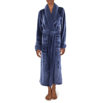Natori Womens Navy Sherpa Comfy Cozy Robe Loungewear M BHFO 4951