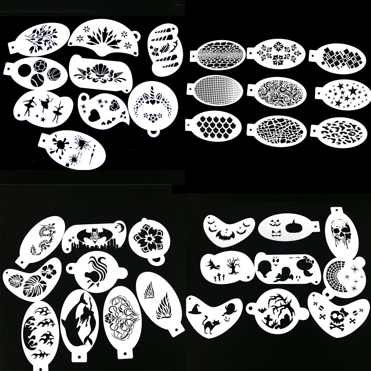 Bowitzki 45 Pcs Face Paint Stencils FOR Kids Gifts Reusable Painting Templates