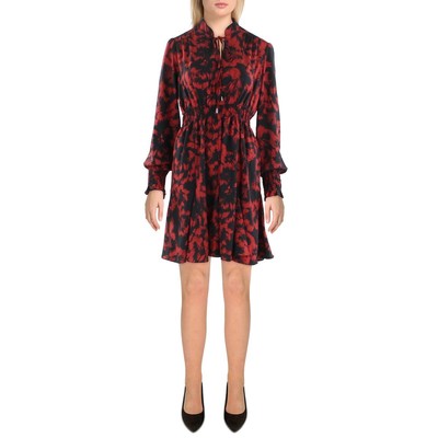 

Красное женское мини-платье Taylor с завязками и расклешенным воротом Petites  BHFO 7794, Red/black