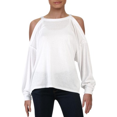 Free People Womens Chill Out  White Cold Shoulder Boho Top Shirt XS BHFO 0512