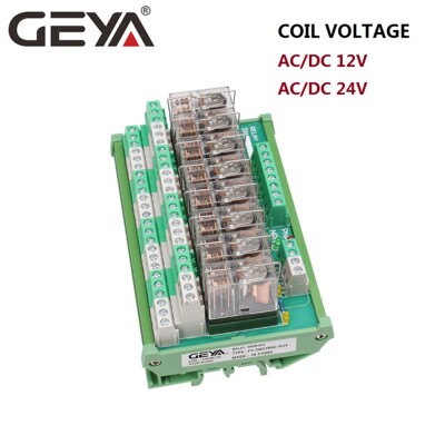 GEYA 8-Kanal-Omron-Relaismodul 2NO2NC DPDT PLC-Relaisanschluss 12V 24V AC/DC