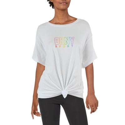 

Женские футболки и топы для тренировок с логотипом DKNY Sport Athletic Plus BHFO 0376, Белый, DPPT8782