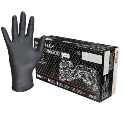 Microflex BD-1002-NPF Black Dragon Zero PF Nitrile Exam Gloves - Medium