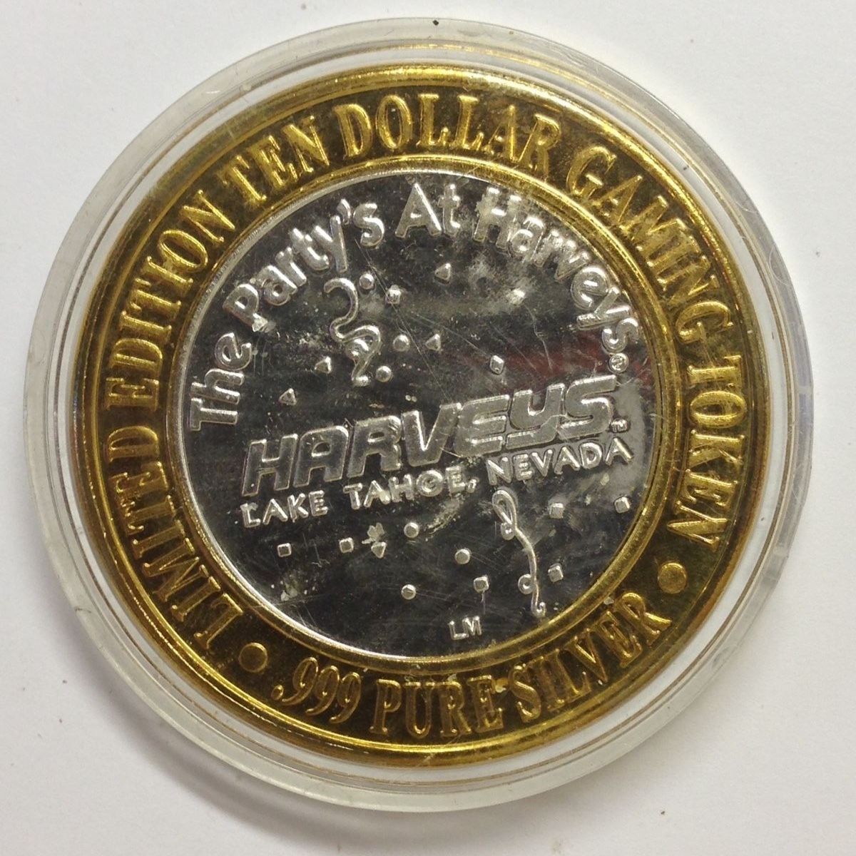 Limited Edition Ten Dollar Gaming Token Used Harvey's The Party Lake Tahoe