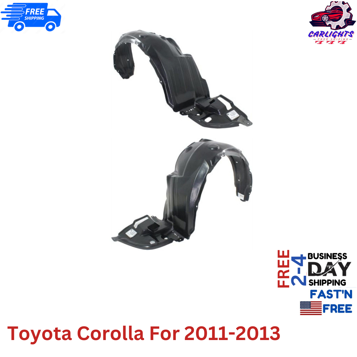 Fits Toyota Corolla Splash Shield For 2011-2013 Front Left & Right Side Set 2pc