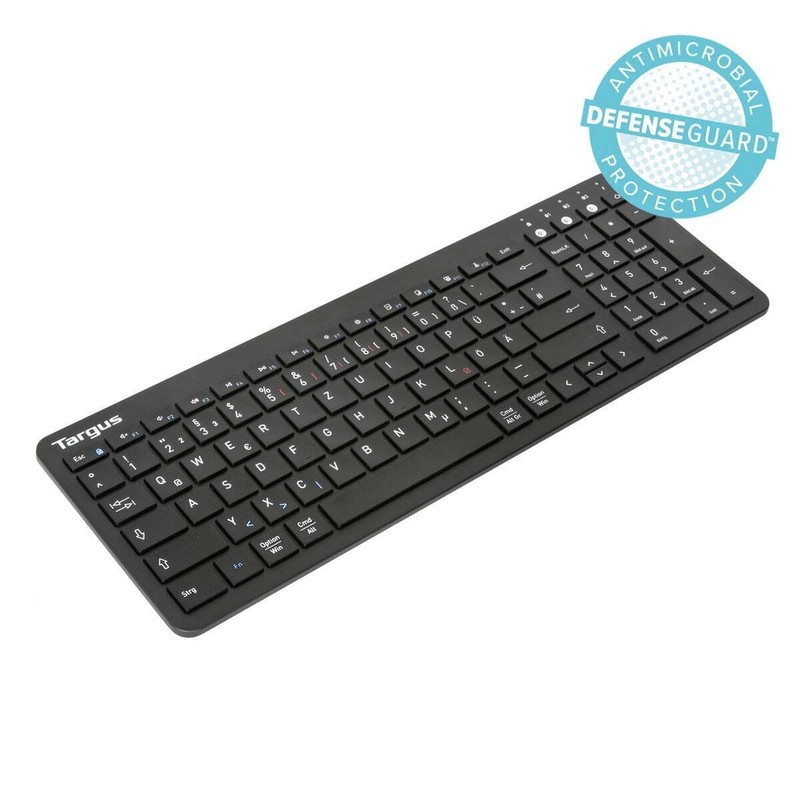 Targus Antimikrobielle Bluetooth-Universal-Tastatur, Schwarz, PlattformÃ¼Bergreif