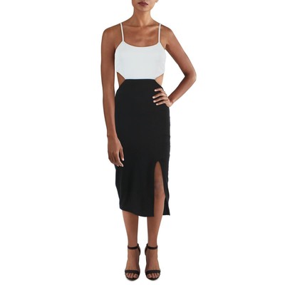

Bebe Женское облегающее платье миди с цветными блоками и вырезами BHFO 9279