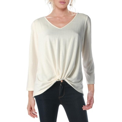 

Status by Chenault Женский пуловер цвета слоновой кости с закрученной передней частью, рубашка  BHFO 4625, Cream