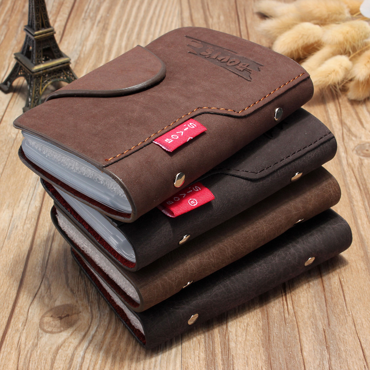 20 Slots Wallet Purse Mens Luxury Soft Leather Business ID