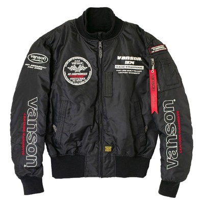 24-25Vanson Ma-1 Jacket Tvs2407W Black/Ivory M Size japan