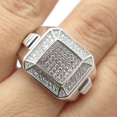 アクセサリー 925 silver ring diamond cut style Amazon.com: 925 Sterling Silver Shiny Full Diamond Ring