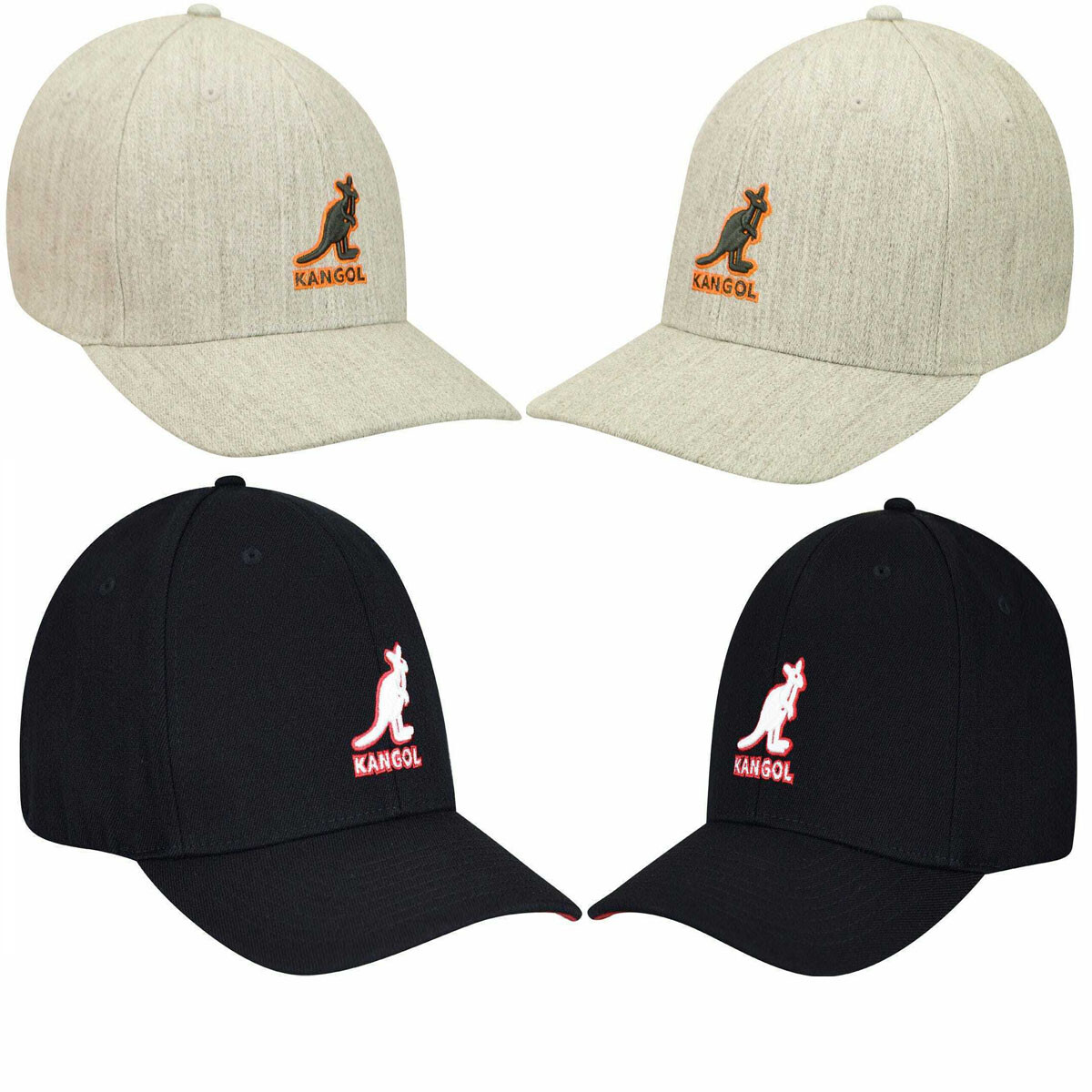 KANGOL 100% Authentic 3D WOOL FLEXFIT BASEBALL Hat - 5128BC - CNS