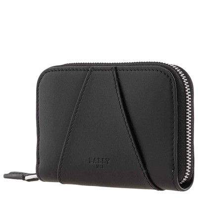 Pre-owned Bally Black/palladio Angye Leather Zip-around Wallet Mlw01z Vt320 U901p