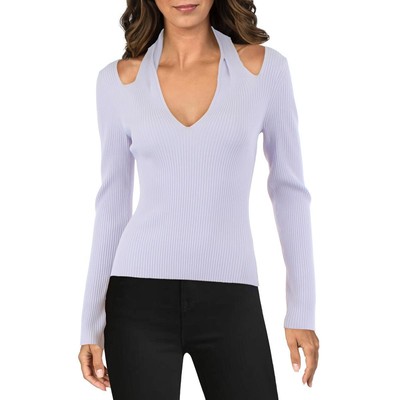 

Фиолетовая трикотажная рубашка с открытыми плечами ALC Womens Jackson, топ  BHFO 1224, Pale violet