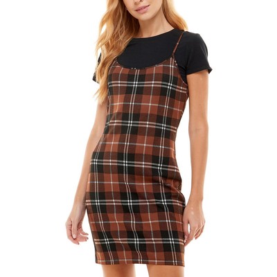 

Женский черный клетчатый джемпер из 2 предметов Derek Heart облегающее платье для юниоров  BHFO 5433, Argan oil