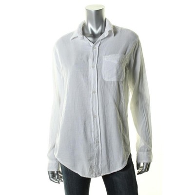 

Женская белая блузка на пуговицах Current/Elliott  BHFO 0984, Sugar