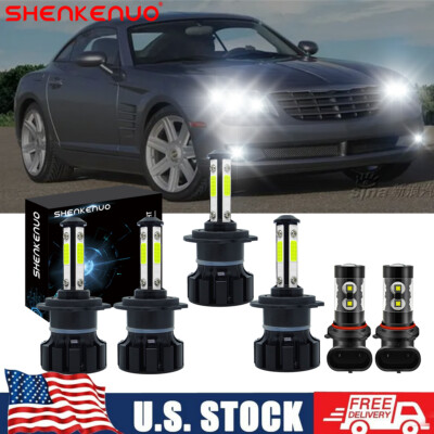 For Chrysler Crossfire 2004 - 2007 2008 6x LED Headlights + Fog Light Bulbs Kit