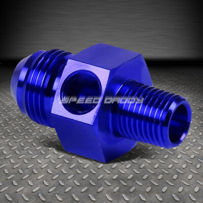 СИНИЙ 8-УГОЛЬНЫЙ ФИТИНГ/ПЕРЕХОДНИК ДЛЯ ПЕРЕБОРКИ 1/4 NPT + ПОРТ ДАВЛЕНИЯ/ТЕМПЕРАТУРЫ 1/8