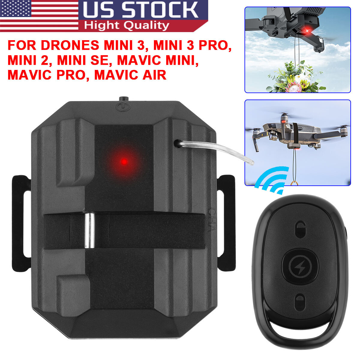 For DJI Mini 2 3 Pro SE Drone Airdrop Dropper Accessories Remote Control Thrower