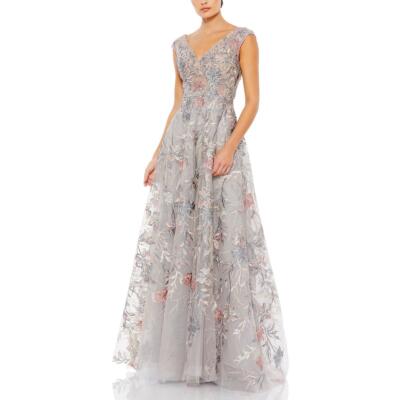 Женское вечернее платье Mac Duggal, украшенное вышивкой, BHFO 4123