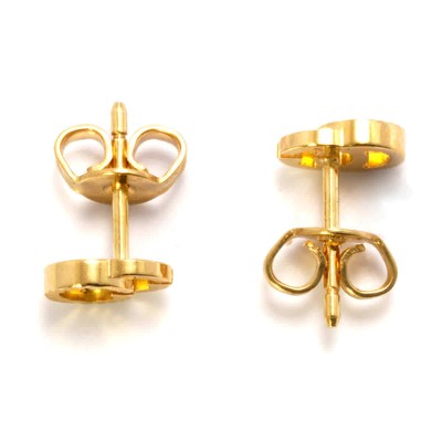 Pre-owned Gucci Running Gg Diagonal Motif Earrings, 18 Karat Yellow Gold