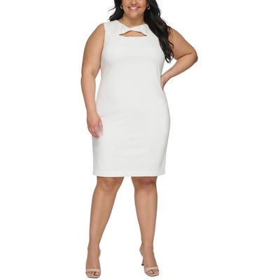 Женское белое миди-платье с вырезом Calvin Klein Plus 16W BHFO 5845