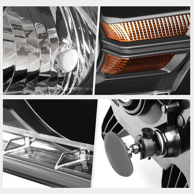 For 10-14 Ford Mustang Black Housing Headlight Amber Corner Signal Lamps Pair