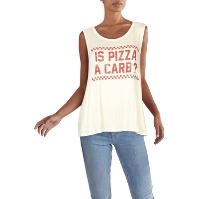 

Женская футболка Rossmore Pizza Carb цвета слоновой кости с круглым вырезом и майкой  BHFO 9707, Цвет слоновой кости