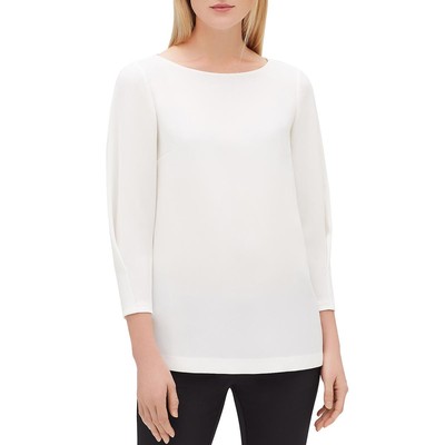 

Lafayette 148 New York Женский пуловер из крепа Caddy цвета слоновой кости, верхняя блузка  BHFO 6995, Cloud