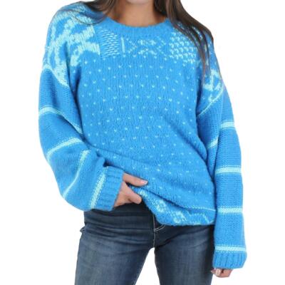 

Женский пуловер с принтом Free People Snow Day, рубашка с круглым вырезом BHFO 9021, Frozen lake combo