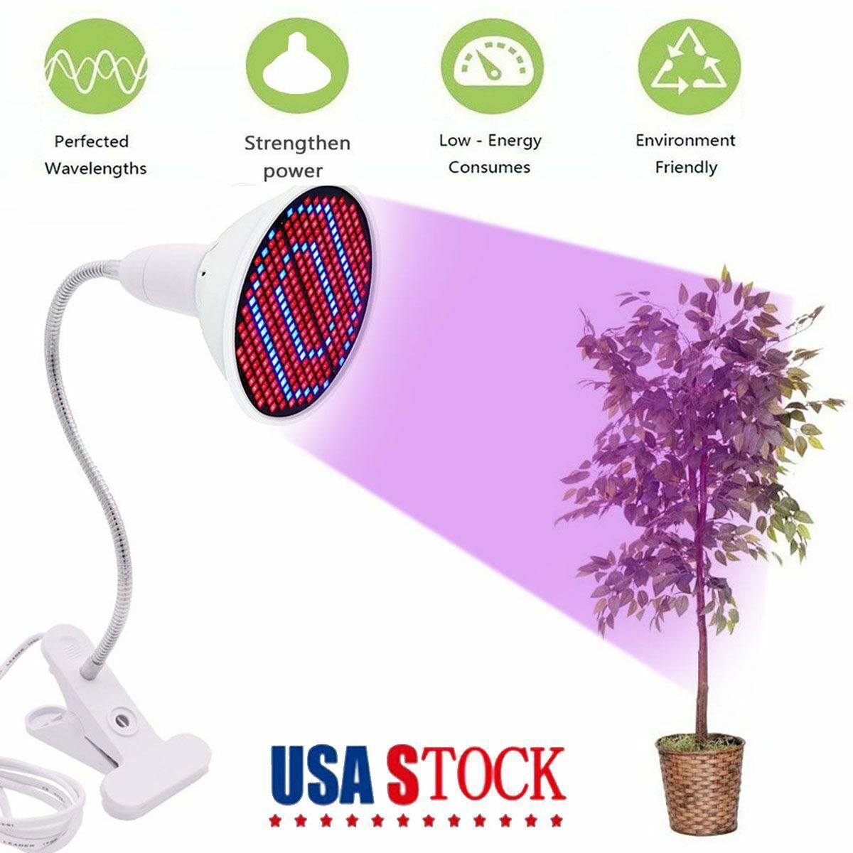 200LED Grow Light  UV IR Growing Lamp LED for Indoor Plants Hydroponic Plant US