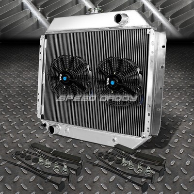 2-РЯДНЫЙ АЛЮМИНИЕВЫЙ РАДИАТОР + КОМПЛЕКТ ВЕНТИЛЯТОРОВ 2X9 ЧЕРНЫЙ ДЛЯ FORD F100/150/F250 BRONCO 68-79